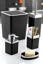 5 Pcs Acrylic Striped Metallized Coated Luxury Bathroom Set Black - Swordslife