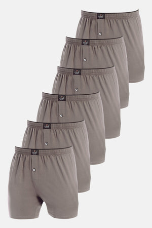6 Pack Men'S Single Jersey Boxer Smoked Cotton