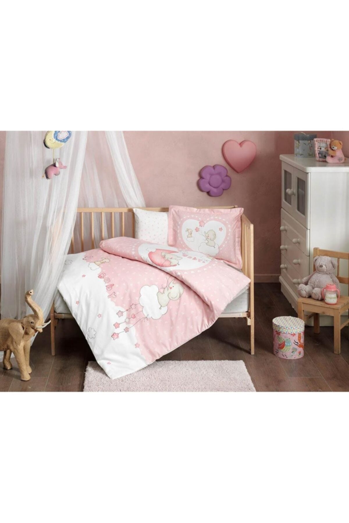 Love Baby Duvet Cover Set Pink