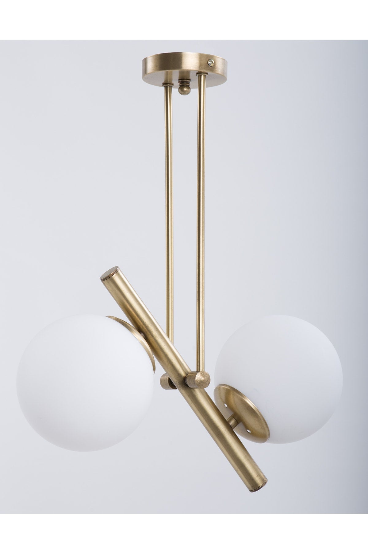 Libra Antique Finish White Glass Chandelier