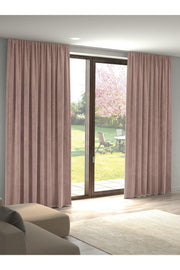 Velvet Textured Powder Color Island Backdrop Curtain Extraforward Pleated - Swordslife