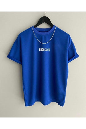 Black Street Herren-T-Shirt „Brooklyn“ mit Rundhalsausschnitt und kurzen Ärmeln, Übergröße, Blau
