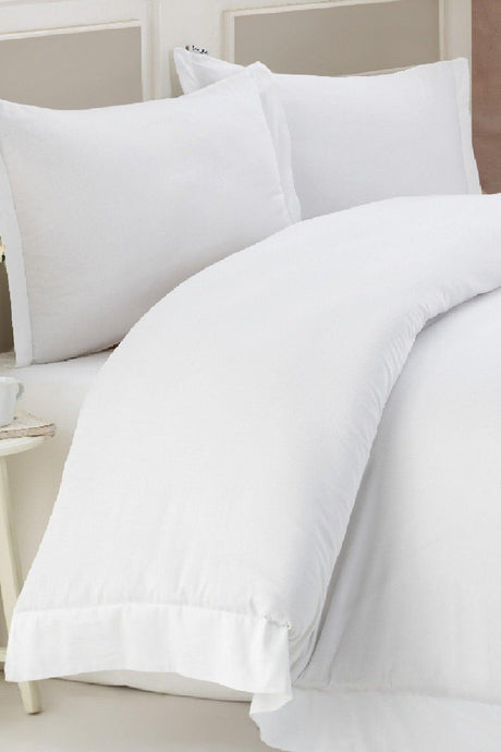 New York White Cotton-satin Oversized Duvet Cover - Swordslife