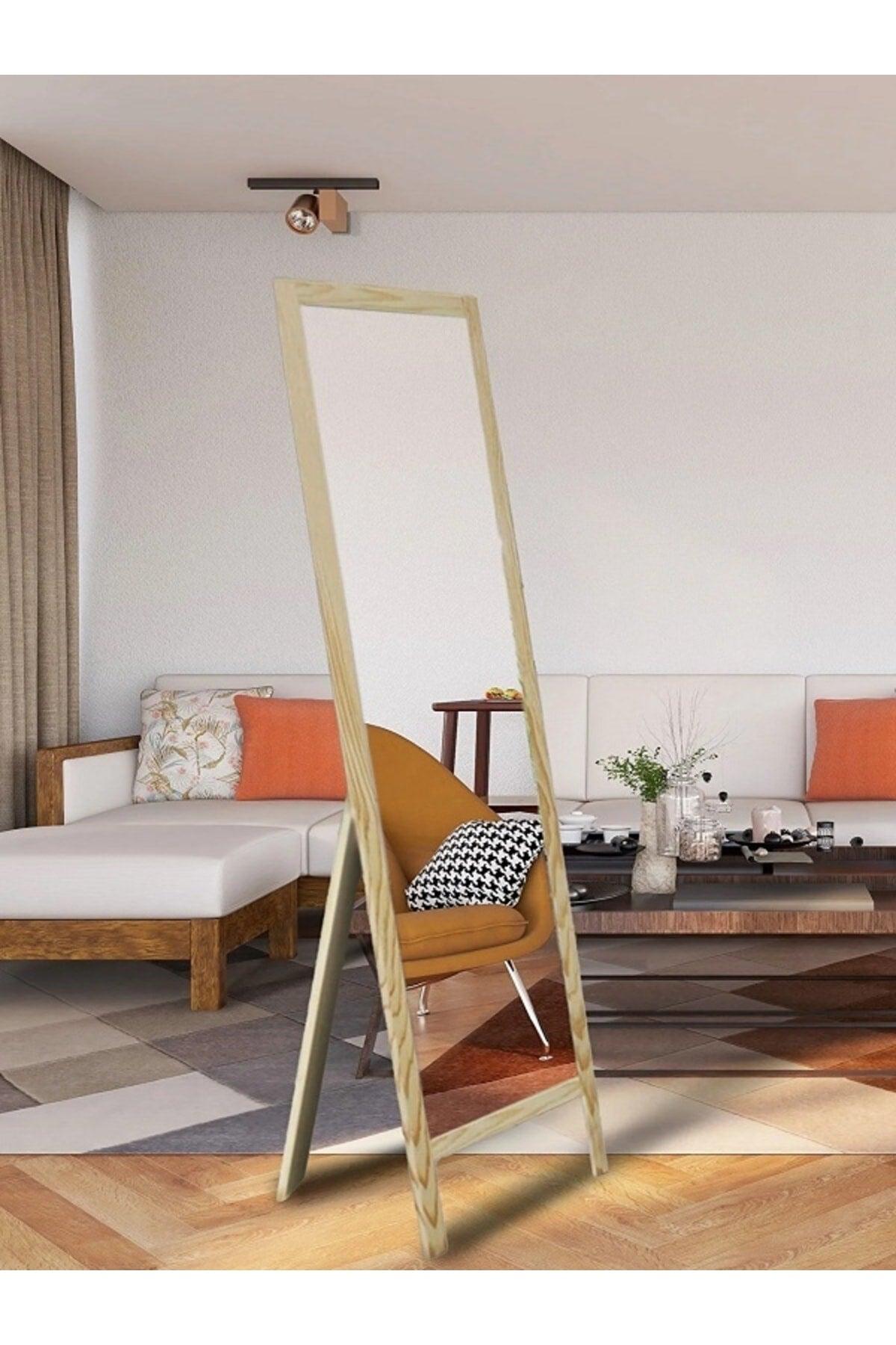 Natural Wooden Leg Full Length Mirror 145x40cm - Swordslife