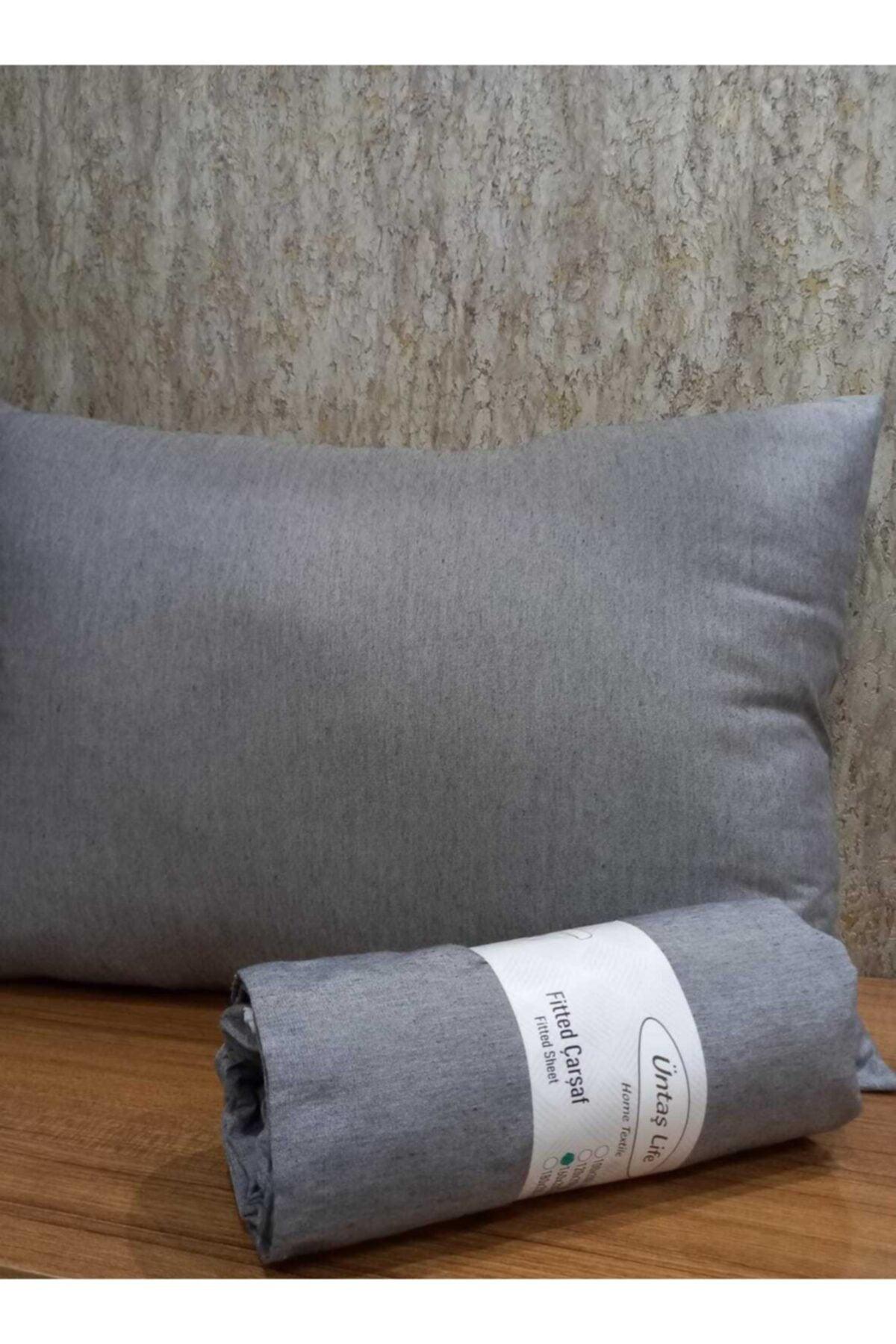 Life Single Elastic Bed Sheet +1 Pillowcase Plain Gray Ec100plain Gray Sheet - Swordslife