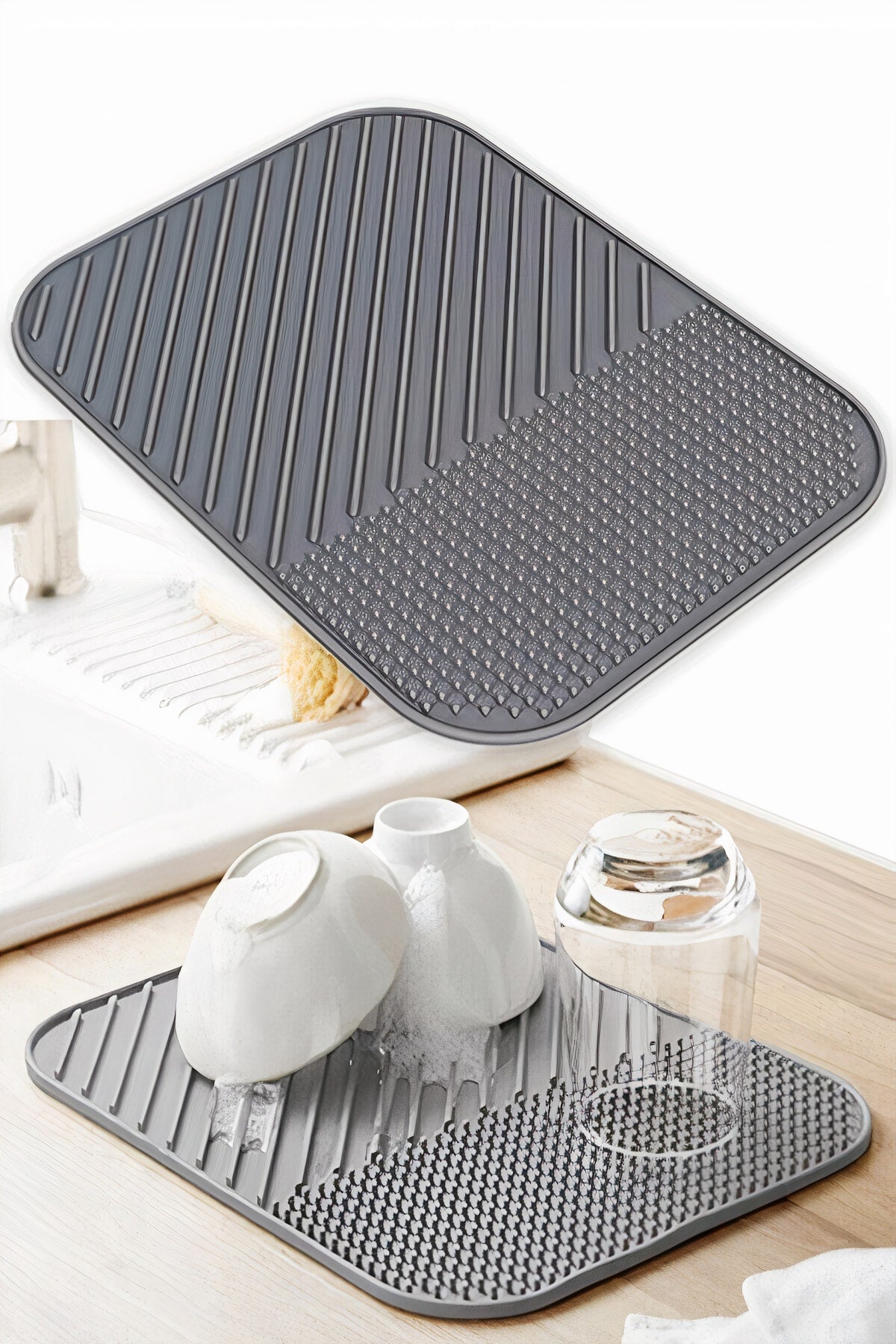 Dish Drying Mat Dish Rack - Silicone Dish Mat With Water Repellent Feature