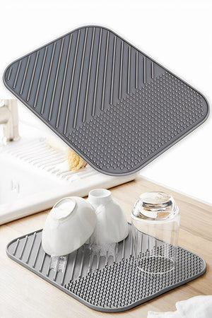 Dish Drying Mat Dish Rack - Silicone Dish Mat With Water Repellent Feature