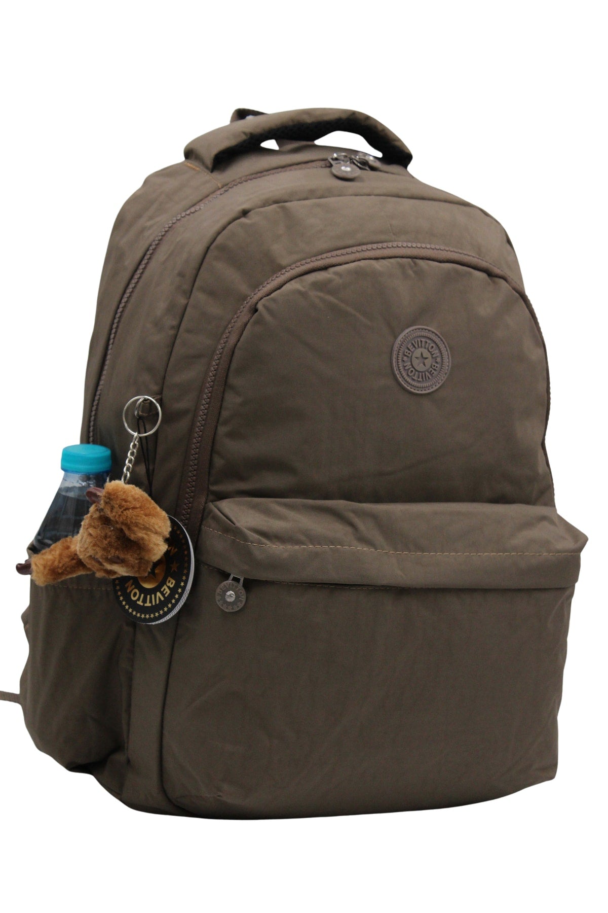 Crinkle Fabric Unisex Mink School Backpack 2200