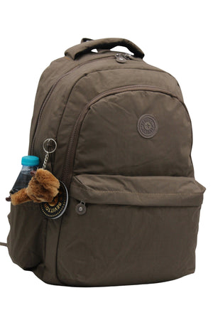 Crinkle Fabric Unisex Mink School Backpack 2200