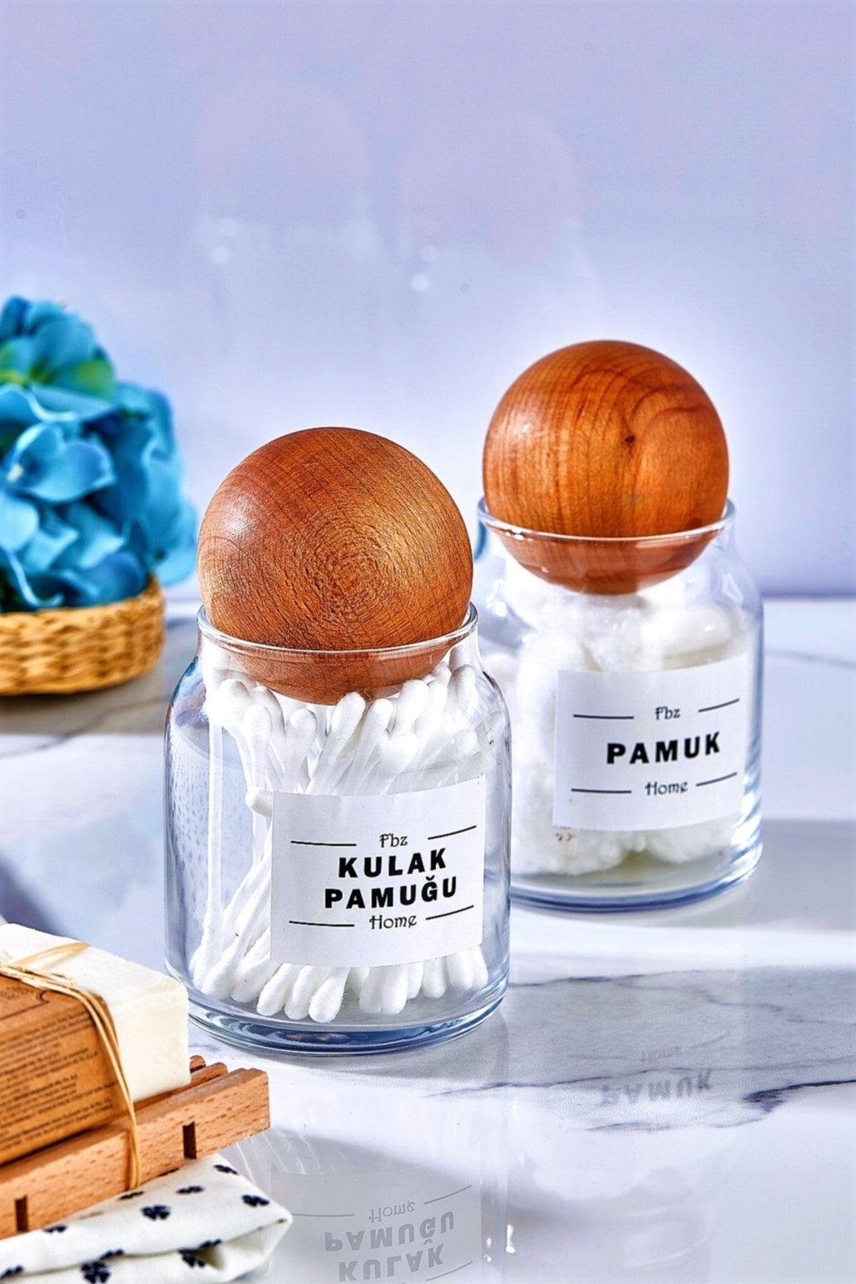 Glass Decorative Ball Lid Ear Chop And Cotton Jar 300 Ml - Swordslife