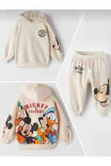 Ecru Color Unisex Kids Mickey Disney Printed Suit (BUY 1 SIZE UP)