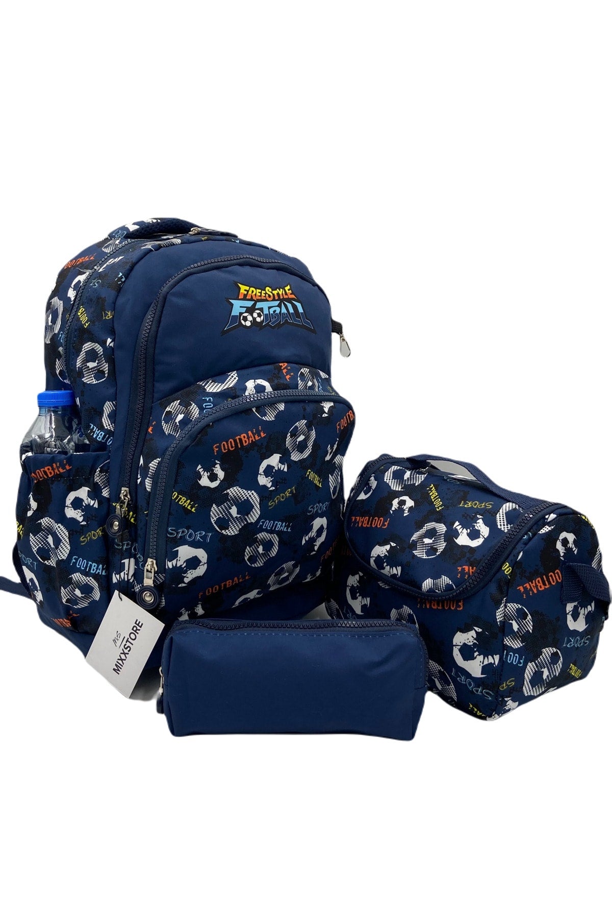 Begati Foil Fed Waterproof Fabric Orthopedic Kids Backpacks And First School Bag Set Football Pattern