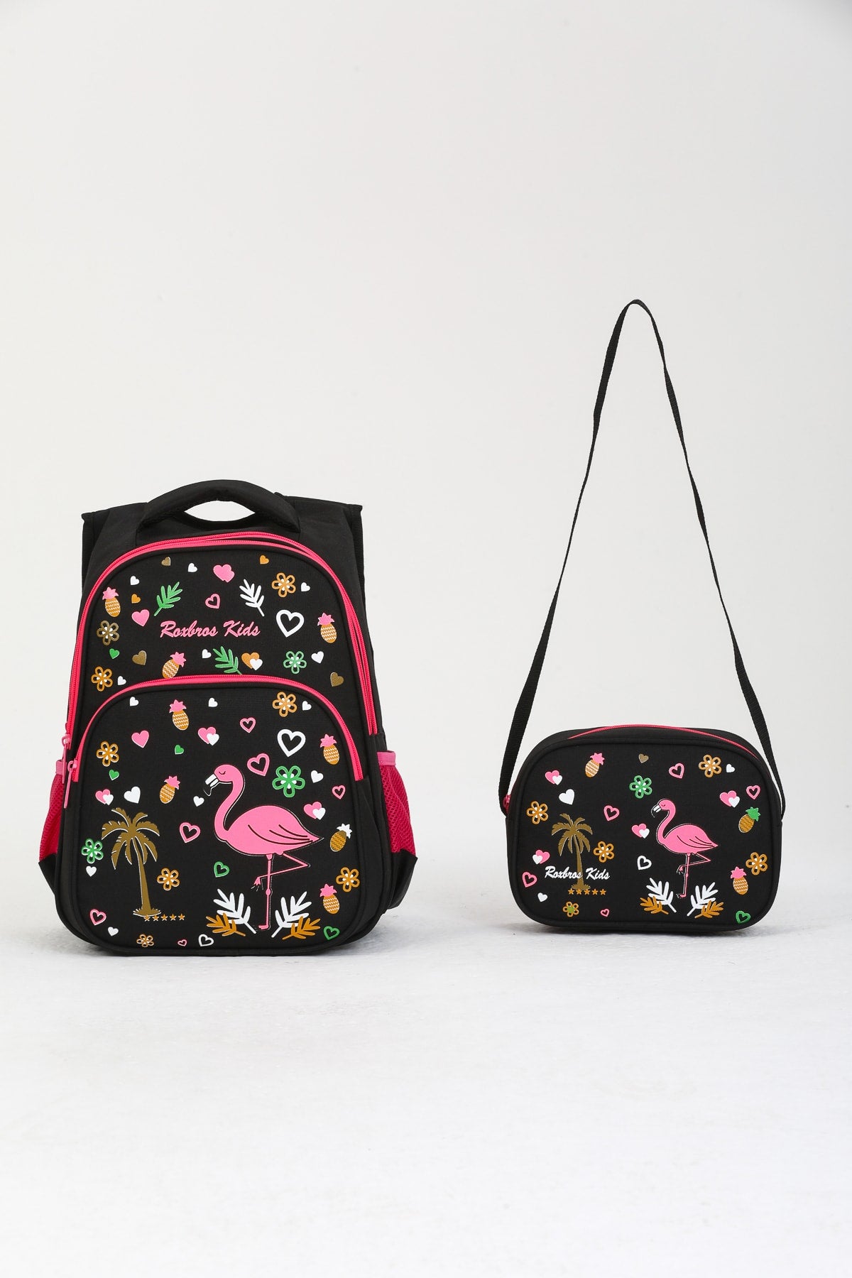 Black Flamingo Primary School Bag + Lunch Box Girls