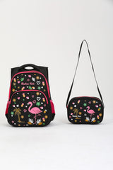Black Flamingo Primary School Bag + Lunch Box Girls