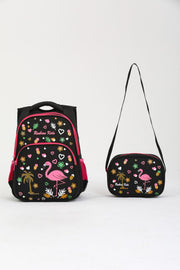 Black Flamingo Primary School Bag + Lunch Box Girls