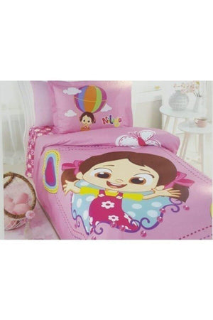 Single Ranforce Duvet Cover Set Pink Niloya Butterfly