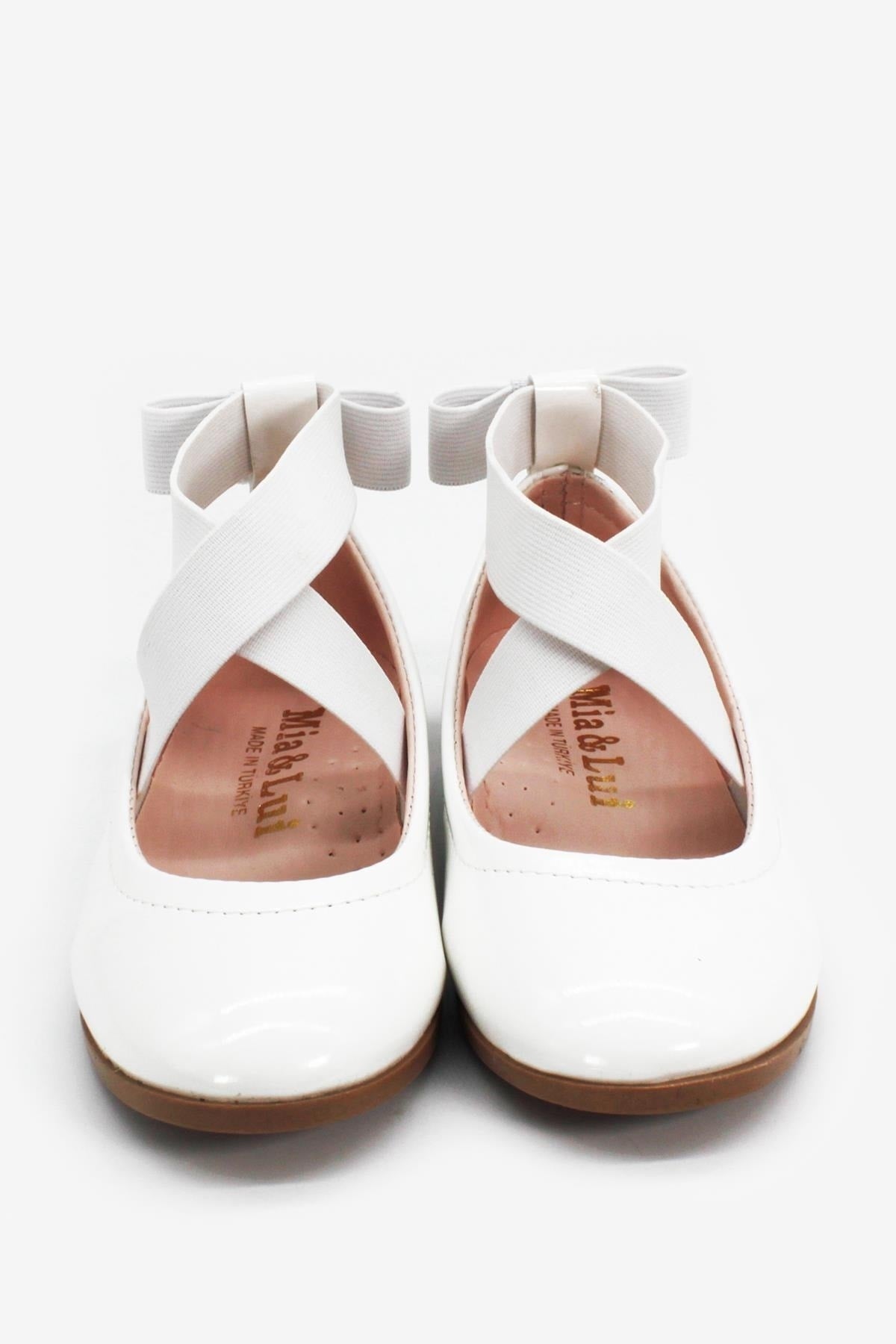 Girl's Bow White Flat Shoes