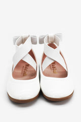 Girl's Bow White Flat Shoes