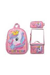 -Umit Bag Colorful Unicorn Kindergarten Bag Lunch & Pencil Bag Set