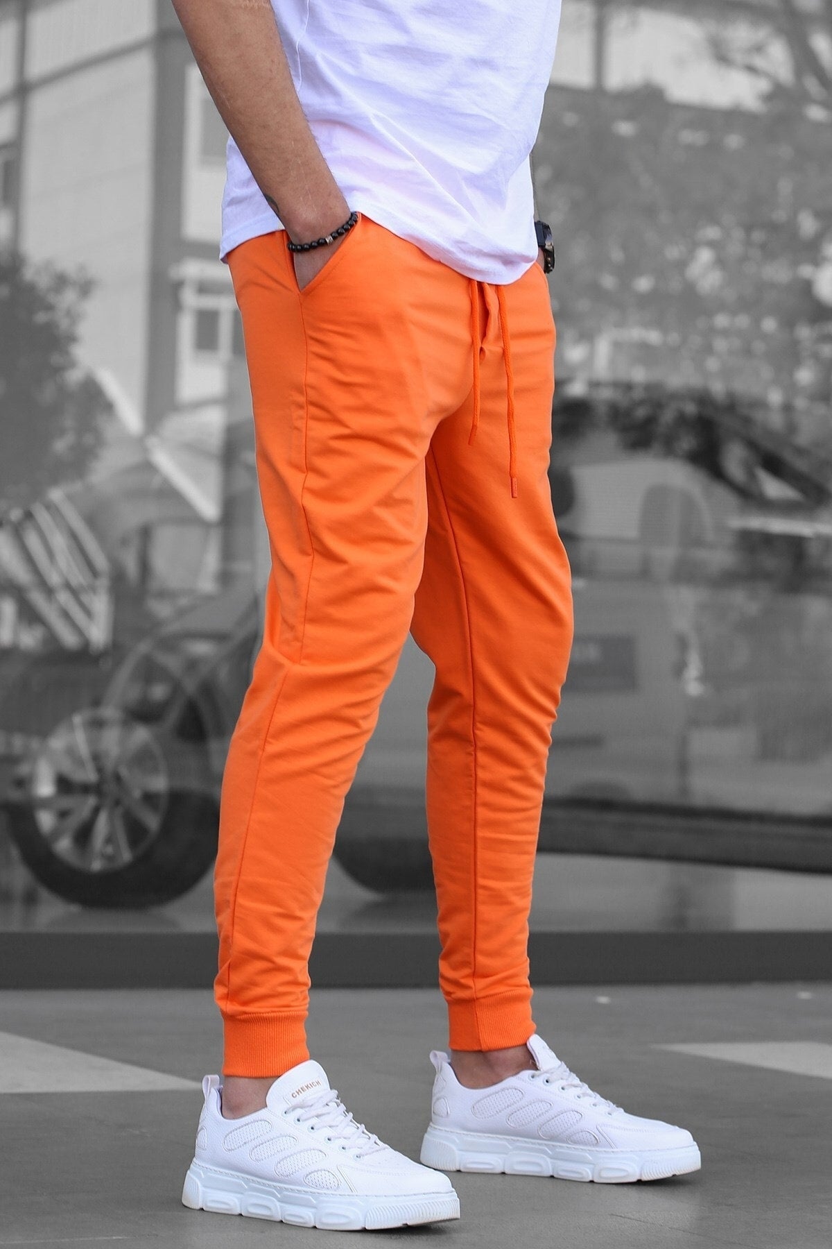 Men's Orange Elasticated Men's Tracksuit