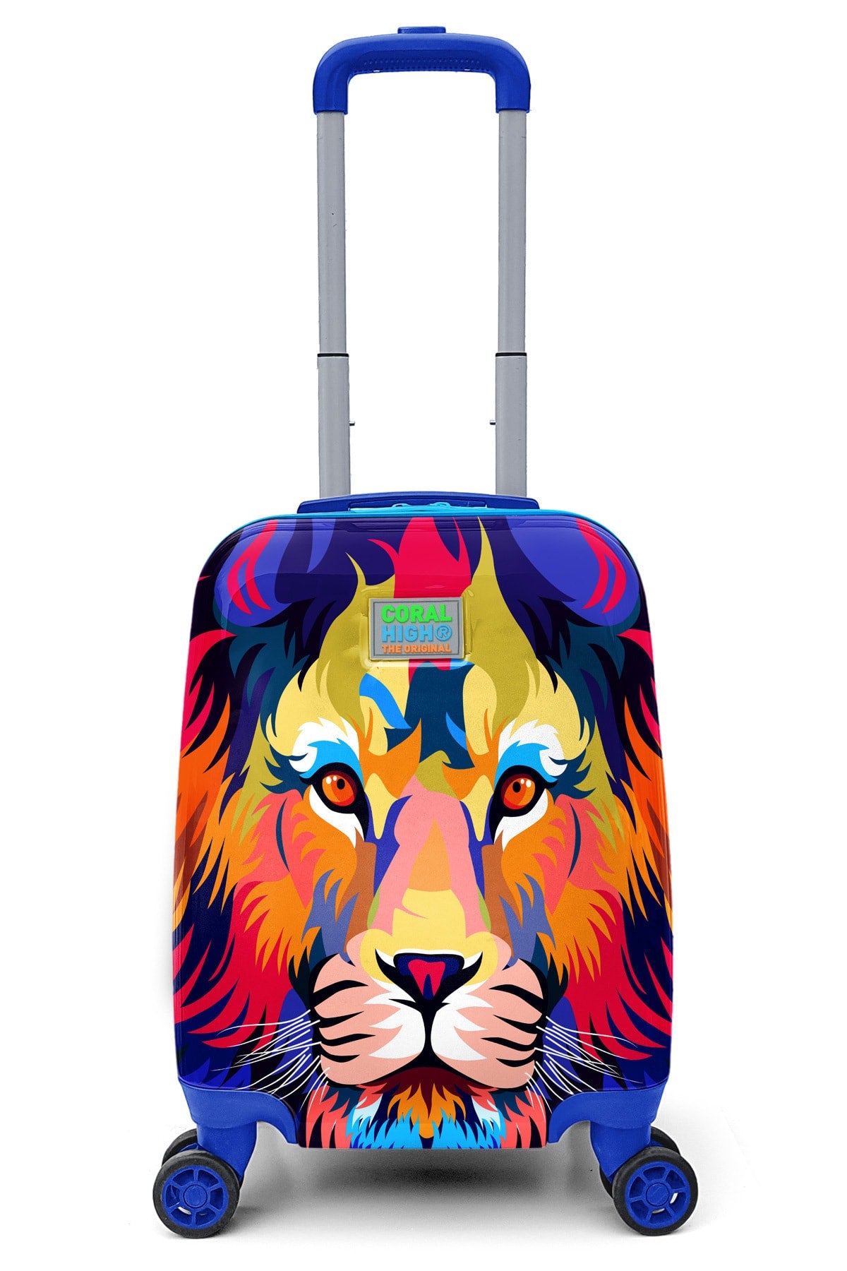 Kids Blue Sax Lion Patterned Child Suitcase 16732