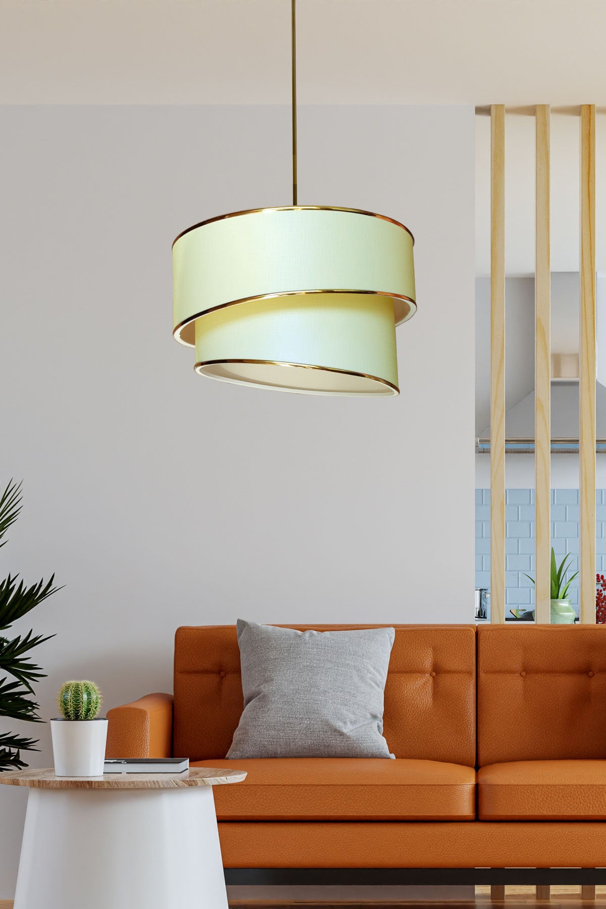 Ruzgar Moderne Einzel-Pendelleuchte Kronleuchter Beige Es119