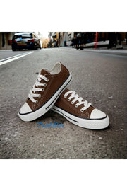 Brown Short Linen Convers Shoes