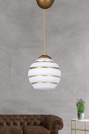 Gold Single Striped Pendant Lamp Chandelier