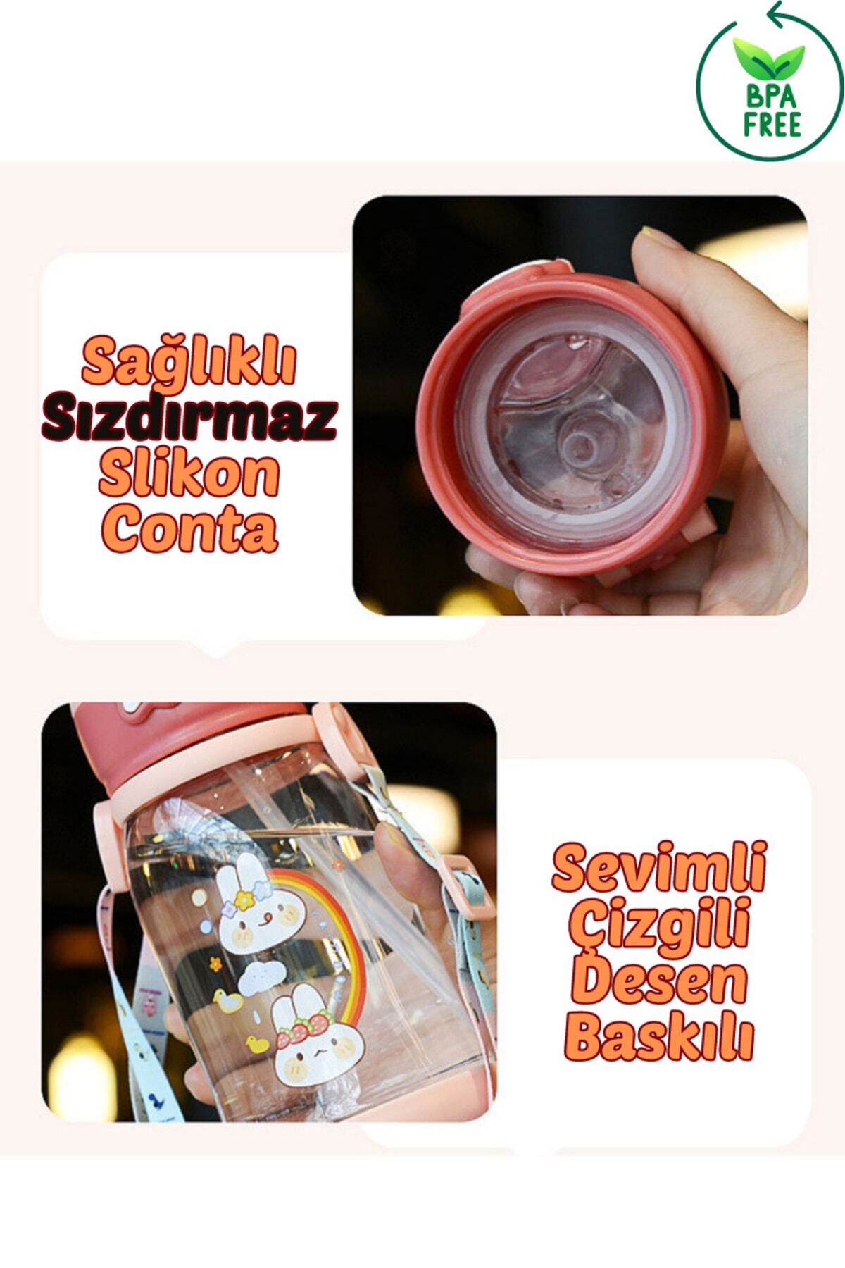 Children'S Drinker 500 Ml Deer Child Drinker Water Flask Bpa Free School Drinker Carrying Suspended Non-Spill