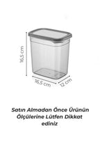 Labeled 12 Liter Large Rectangular Storage Container Set 2lt Anthracite Supply Storage Container Jar Set