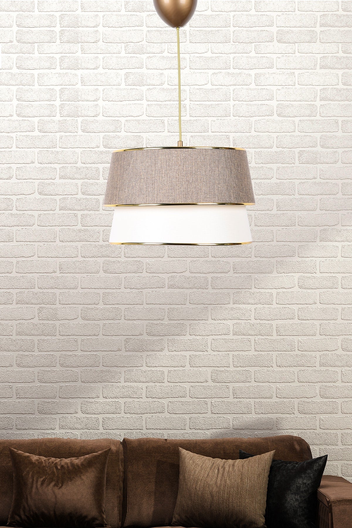 Genial Single Pendant Lamp Wicker Cream Mdrn-45