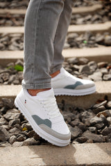 Men's White Lace-Up Casual Sneakers Wsb0280