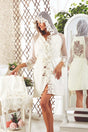 Dina Cream Ladies French Lace Dowry Bridal Bath Honeymoon Bathrobe Set - Swordslife