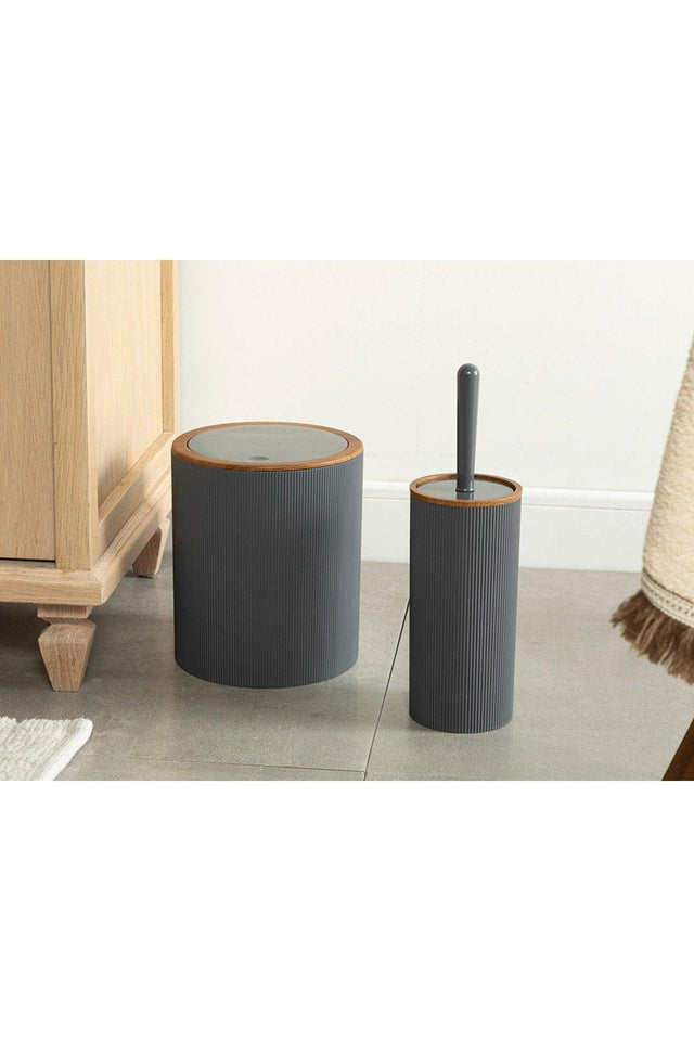 Evelyn 2 Pcs Bathroom Set Anthracite - Swordslife