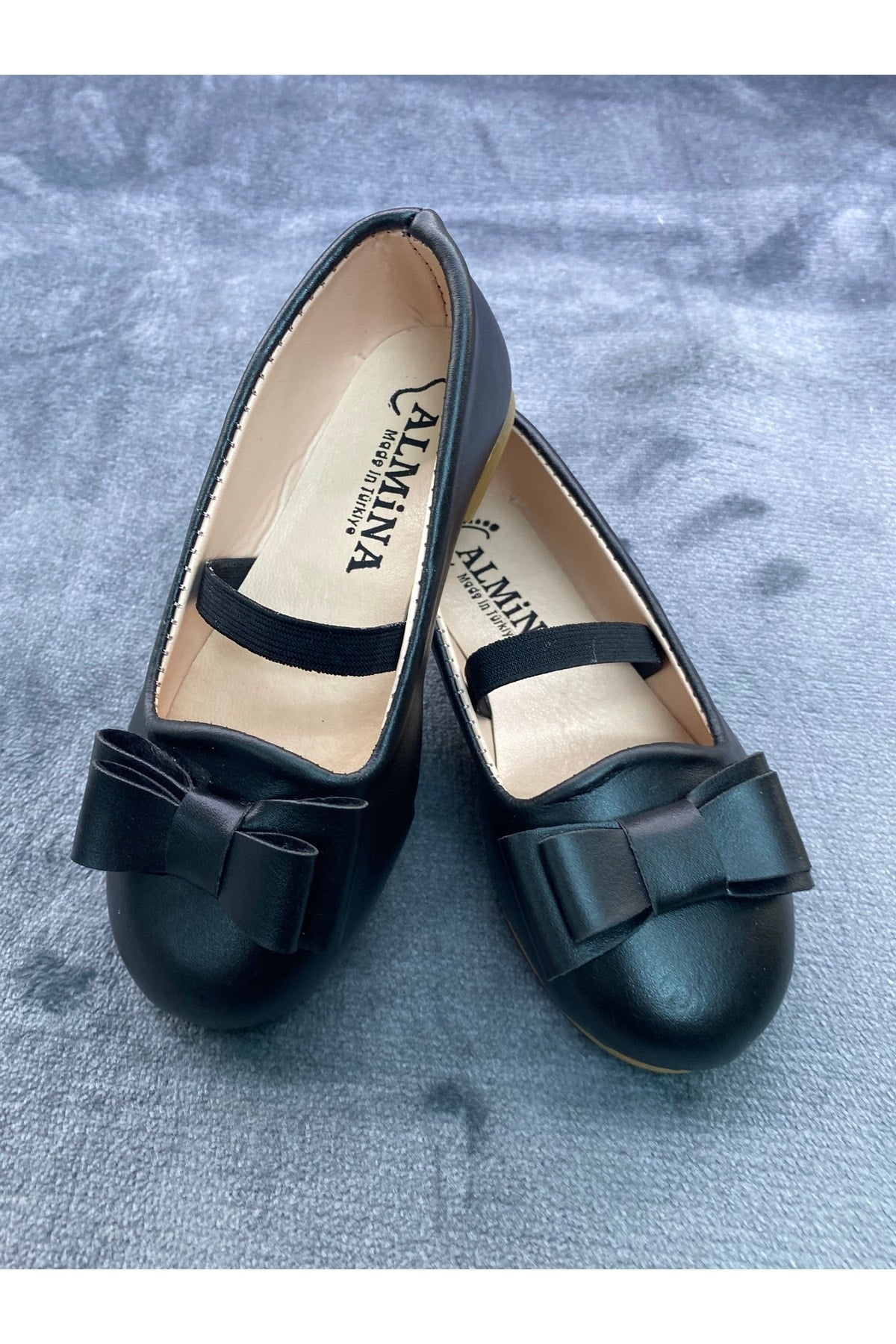 Shoes Girls Kids Bowtie Detailed Black Flats