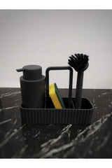 Kitchen And Bathroom Set Soap Dispenser And Detergent Dispenser Brushed Plastic Round Bowl - Swordslife