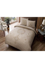 Duvet Cover Set Cotton Single Sianna Brown