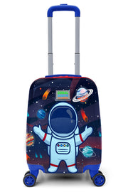 Kids Saks Blauer Kinderkoffer mit Astronautenmuster 16743