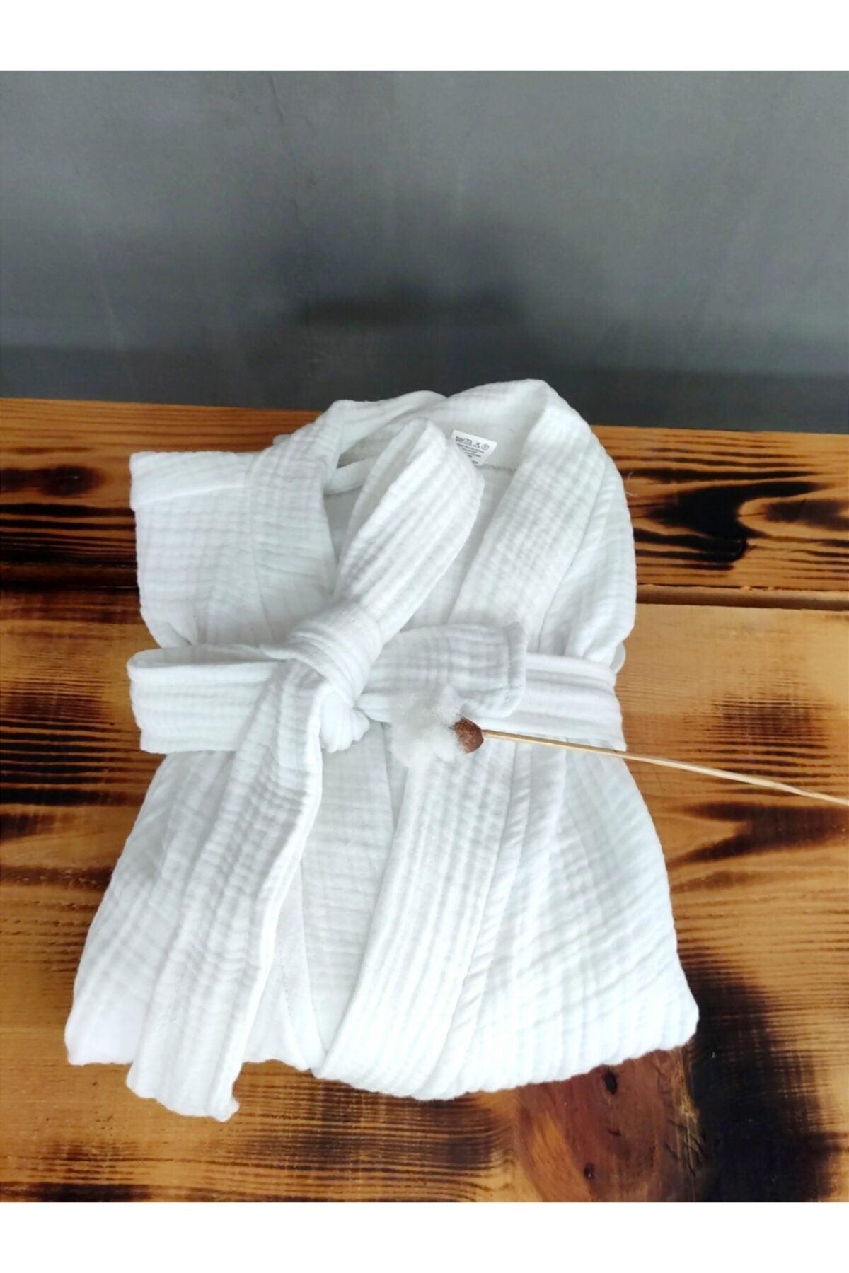 100% Cotton 4-Layer Unisex Organic Muslin Bathrobe Muslin Kimono Dressing Gown - Swordslife