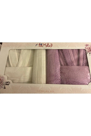 Guipure Dowry Family Bathrobe Set 6 Pcs - Swordslife