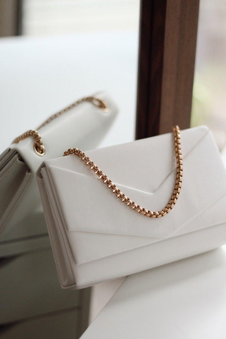 Women's White Envelope Box Shoulder Bag - Swordslife