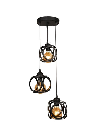 Savaş Triple Chandelier Black