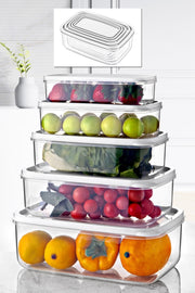 Set Of 5 Embox Rectangular Provisions, Food Storage Container White