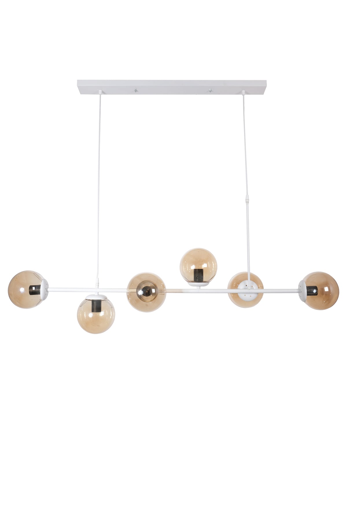 Simao Modern Design White Color Honey Glass Living Room - Dining Table Top - Kitchen 6-Piece Chandelier