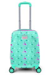 Kids Water Green Neon Pink Flamingo Patterned Luggage 16714