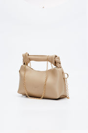 Vizon Shk24 Soft Leather Knot Detailed Chain Strap Hand And Shoulder Bag L:14 E:22 W:8 Cm