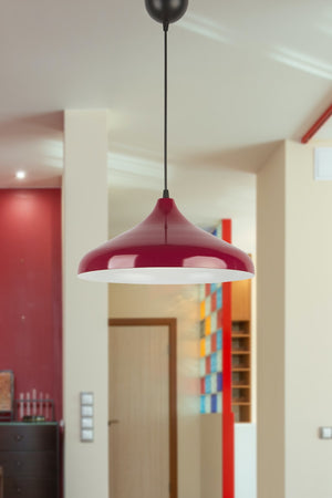 Nil Special Design Modern Decorative Cafe Kitchen Living Room White Pendant Lamp Single Chandelier In Burgundy