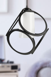 Aydin Single Chandelier Black White Acrylic