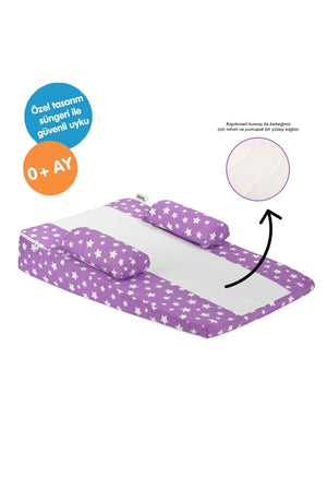 Multifunktionaler waschbarer Bezug Orthopädische Baby-Reflux-Matratze - Entgasendes Baby-Reflux-Kissen Lila