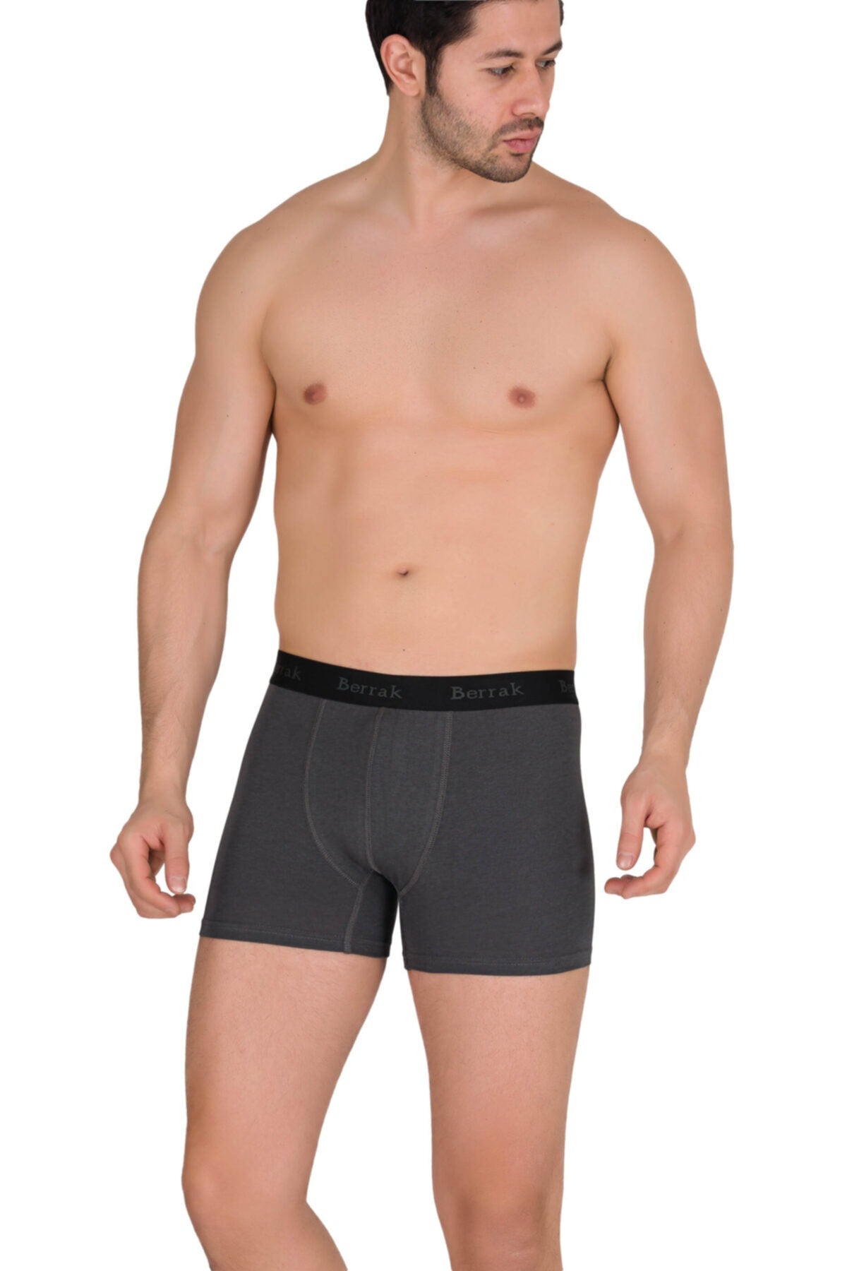 Men'S Dark Gray Cotton Modal Lycra Boxer